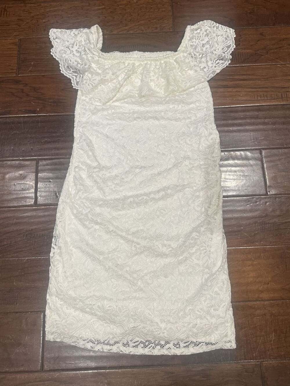 PinkBlush Off Shoulder Lace Dress Size S White